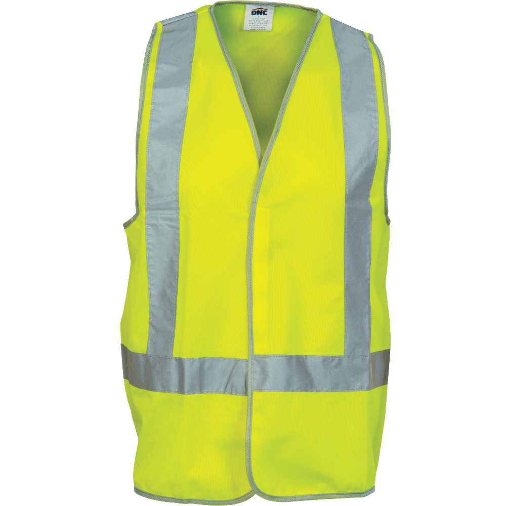Hi Vis Yelllow Day/Night Use 'H' Pattern Vest Sizes SML - 6XL