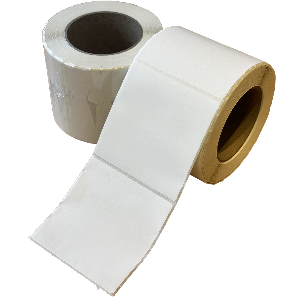 Direct Thermal White Labels 100mm x 100mm Ø76mm Core (Roll 500 Labels)