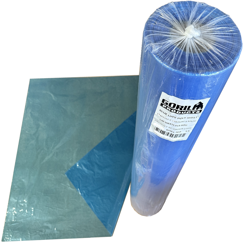 GORILLA Blue Virgin LDPE Perforated on Roll Sheets 1,160mm x 1,160mm 60µm (Roll 200 Sheets)
