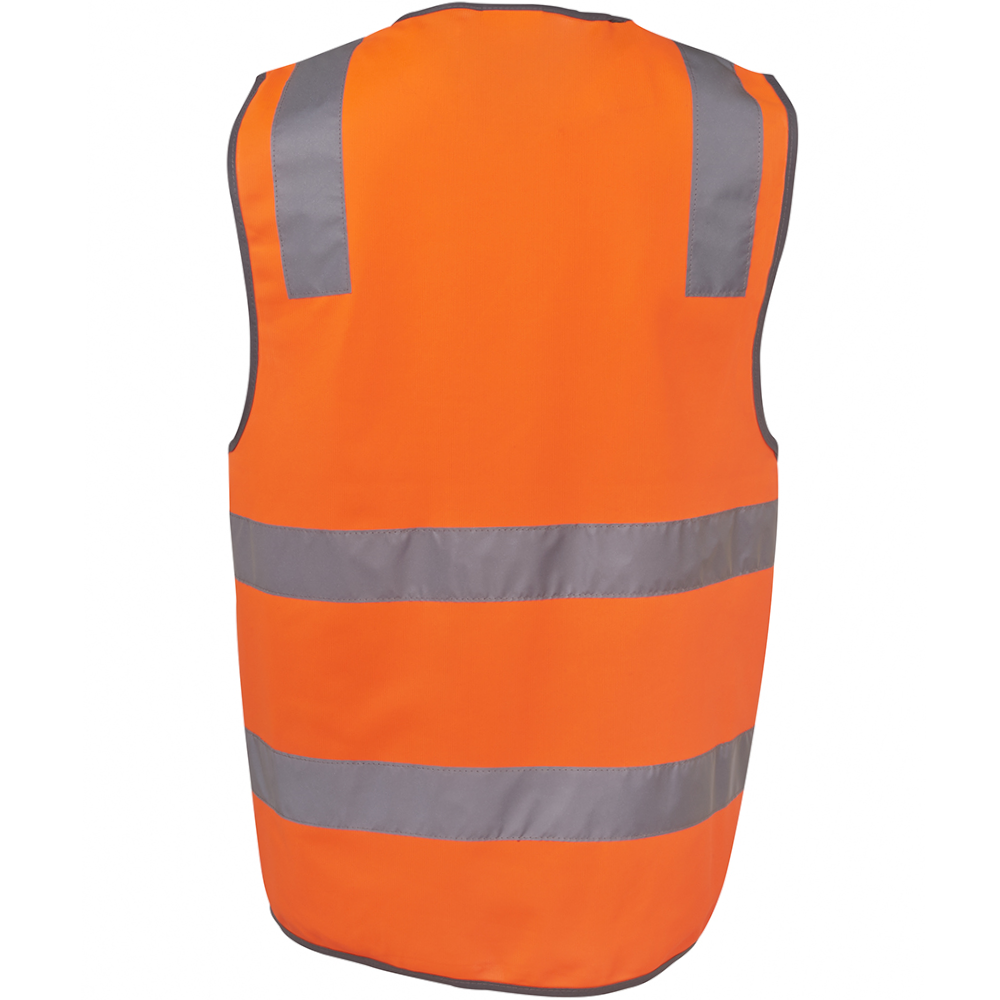 Hi Vis Orange Day/Night Use Double Hoop Zipped Vest Sizes XS - 3XL + 5XL + 7XL