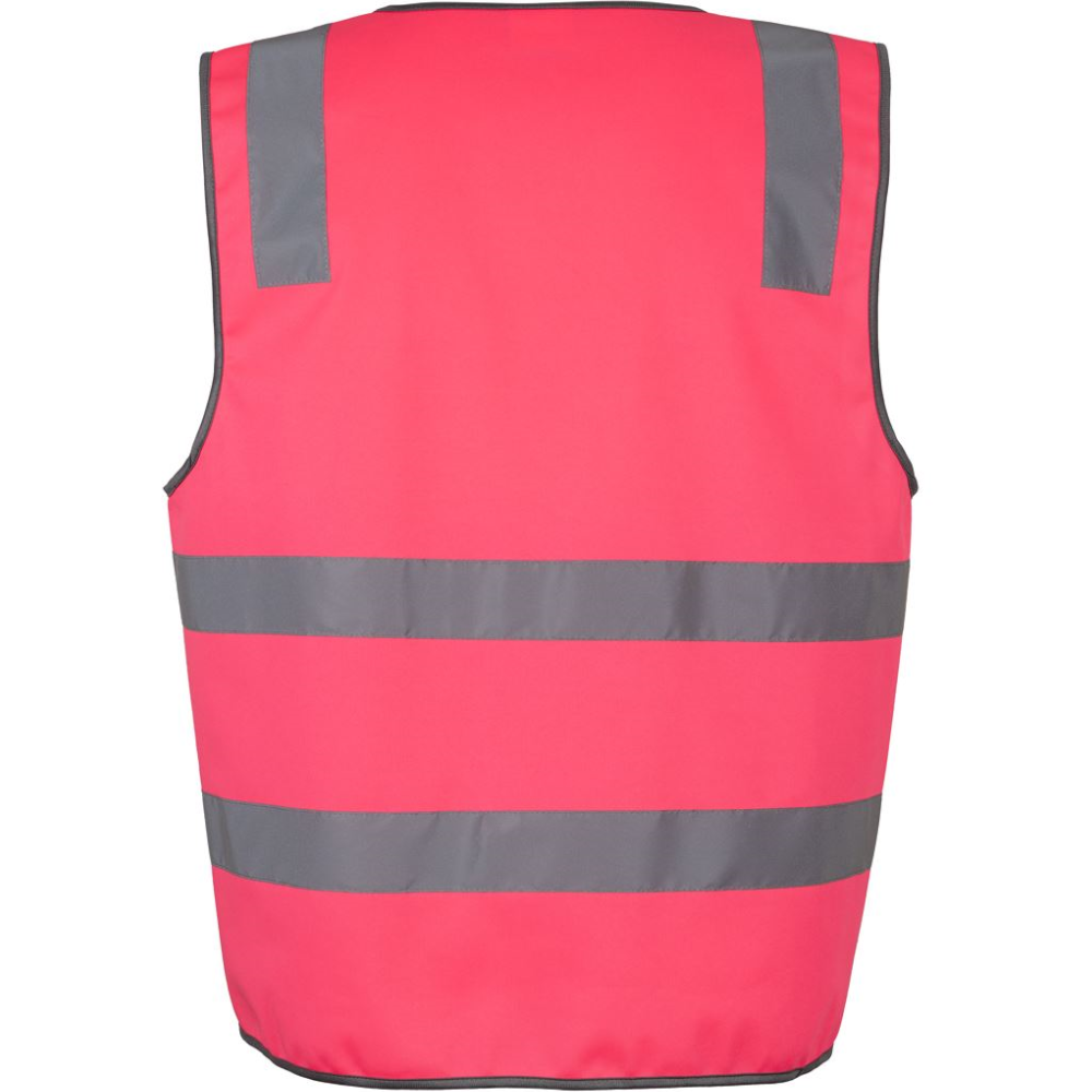 Hi Vis Pink Day/Night Use Double Hoop Zipped Vest Sizes 2XS - 7XL