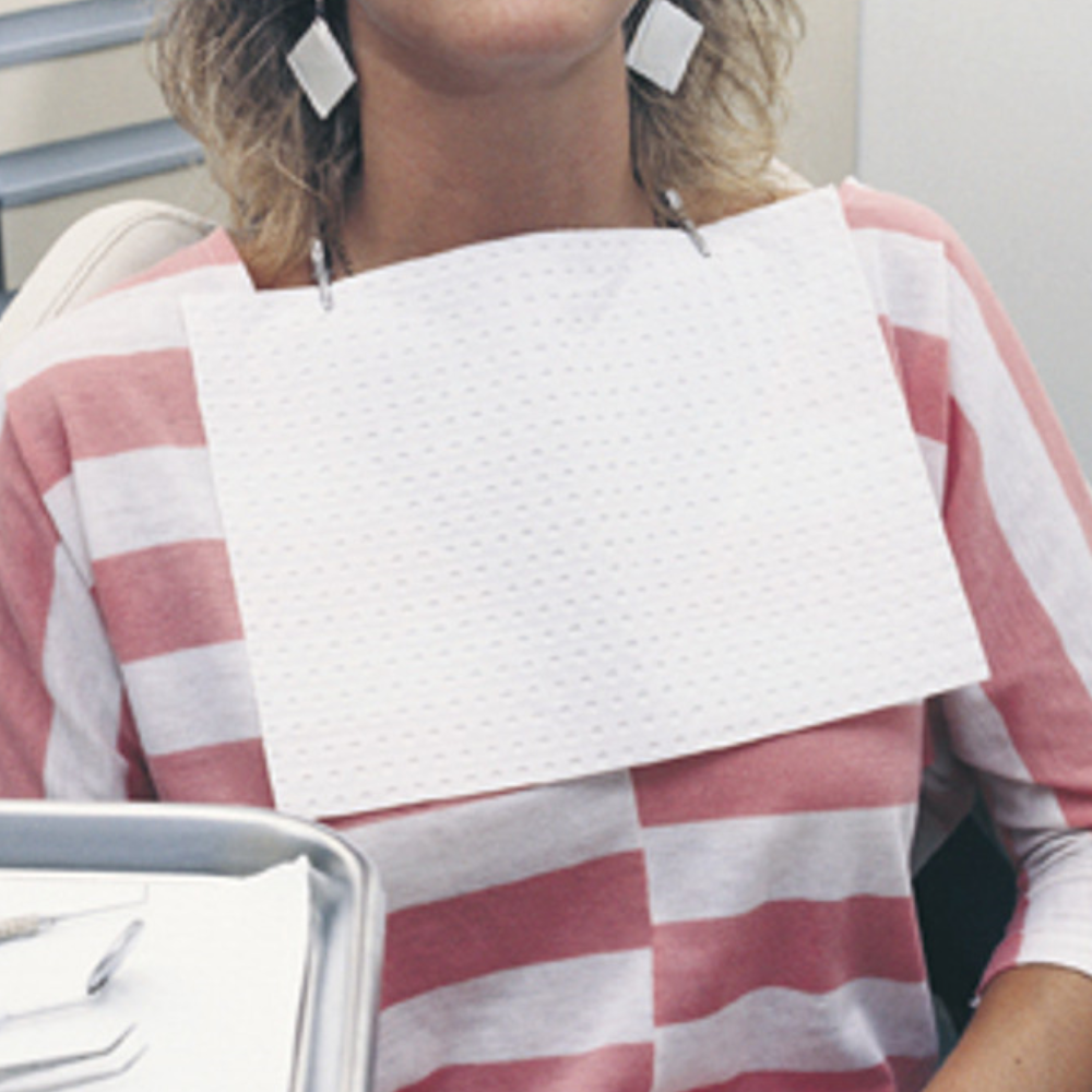 White Lined 4-ply Dental Napkins 315mm x 500mm (Carton 500 Napkins)