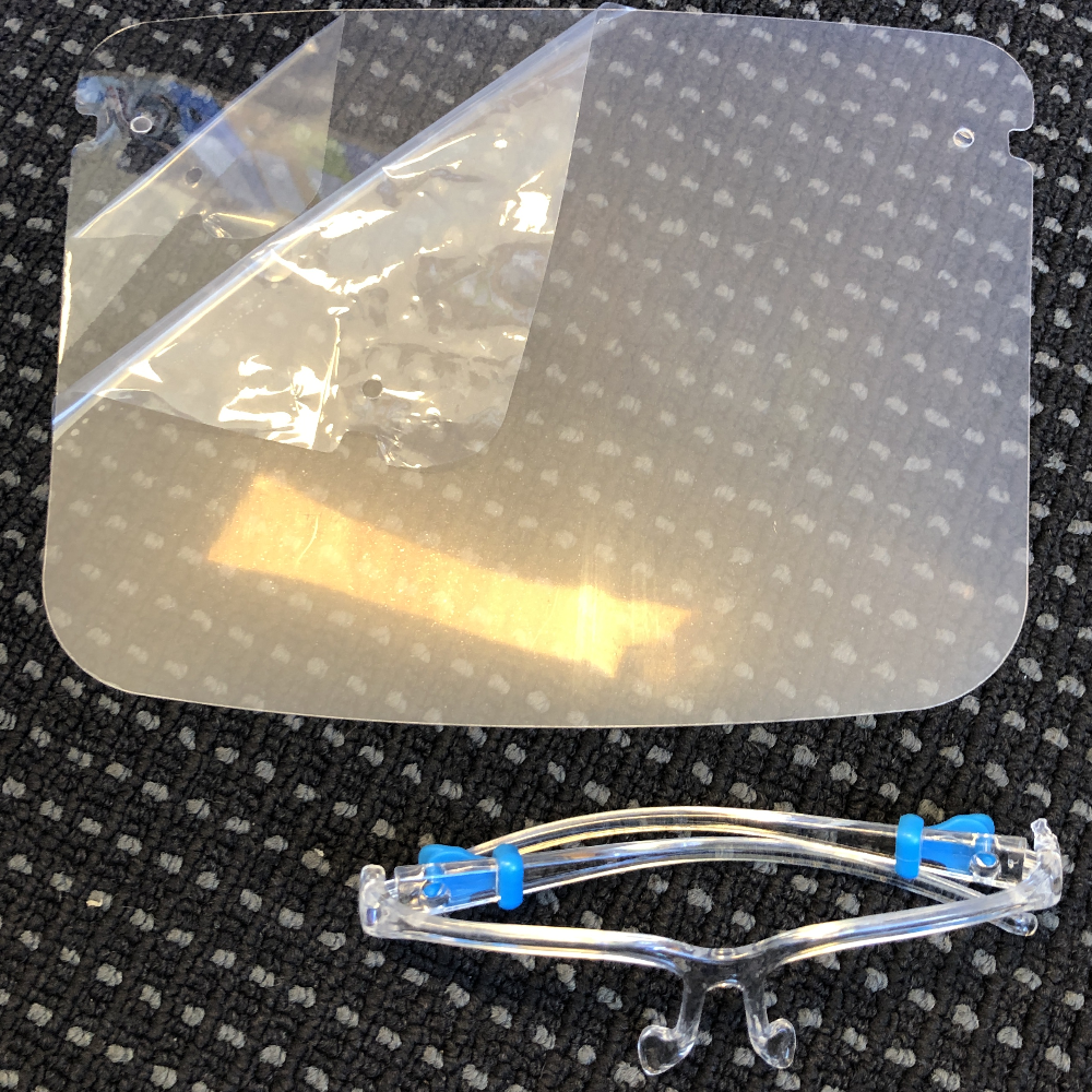 *CLEARANCE* Face Shield On Glasses Frame Disposable Anti-fog Clear