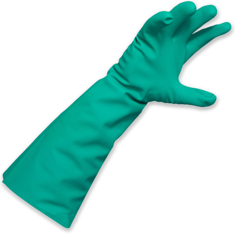 Elbow-length (46cm) Nitrile Chemical Resistant Gloves (Pack 12 Pairs)