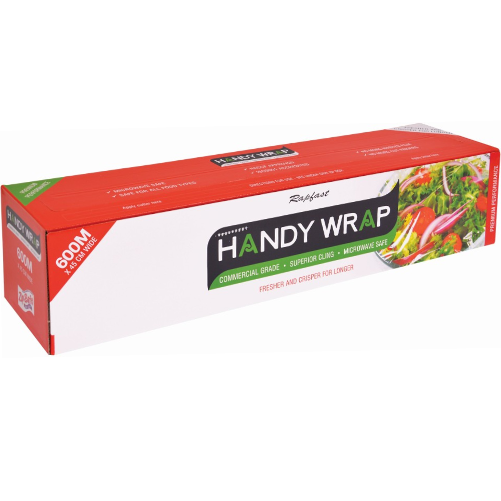 Cling Film 45cm x 600m in a dispenser box with Slide Cutter (Carton 6 Rolls)