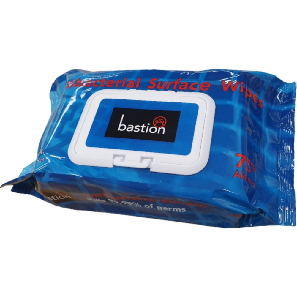 75% Isopropyl Alcohol Anti-bacterial Wipes 200mm x 150mm (Pack 80 Wipes) (Carton 24 Packs)
