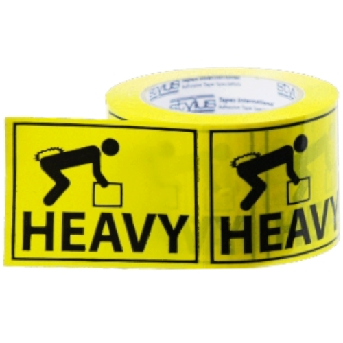 Black on Yellow "HEAVY" Perforated Labeltape 72mm x 50m (Carton 24 Rolls)