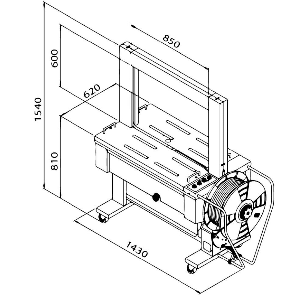 Pacmasta TRS-600 Automatic Strapping Machine for 12mm Strapping (Arch 600mmH x 850mmW) - 12 Months Warranty