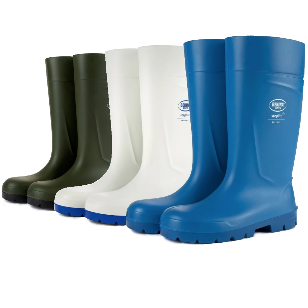 Bekina Blue/Blue Steplite PU Safety Gumboots Sizes 4 - 14