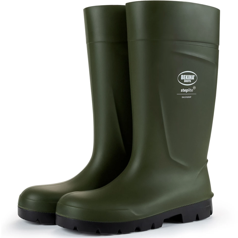 Bekina Green/Black Steplite PU Safety Gumboots Sizes 4 - 14