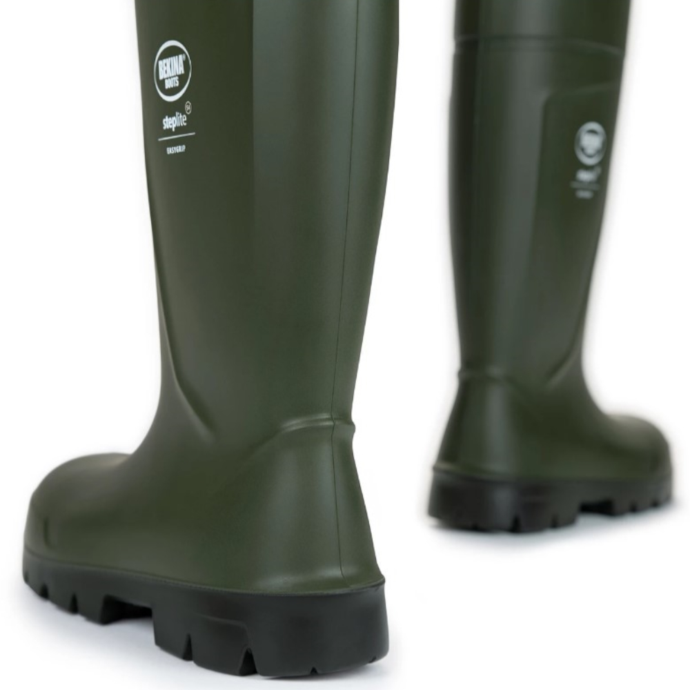 Bekina Green/Black Steplite PU Safety Gumboots Sizes 4 - 14