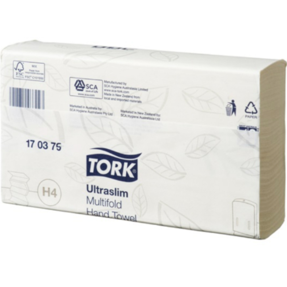 Tork 170375 White H4 System Advanced Ultraslim 3,000 Sheet 1-ply Hand Towel 24cm x 24cm (Carton 20 Packs)