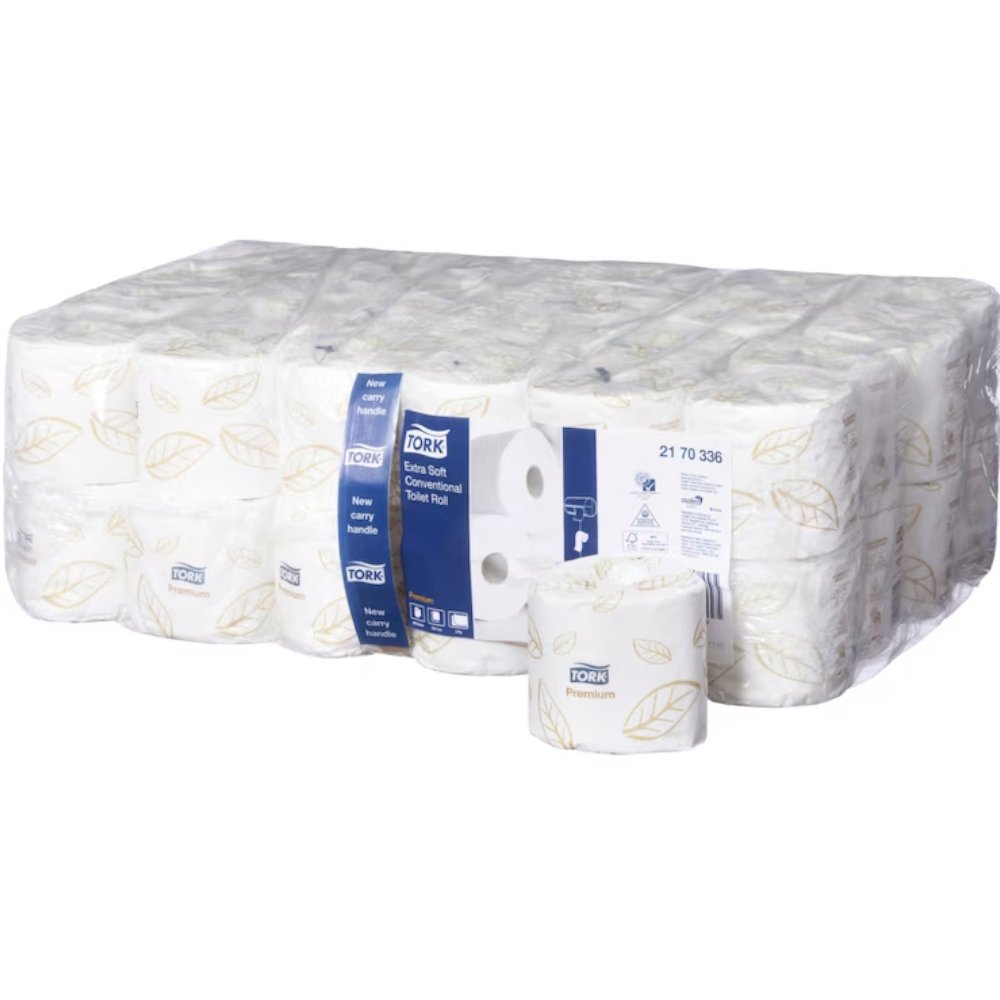 Tork 2170336 T4 System Premium 2-ply Extra Soft Conventional Toilet Paper Roll 10cm x 11cm (Roll 280 Sheets) (Carton 48 Rolls)