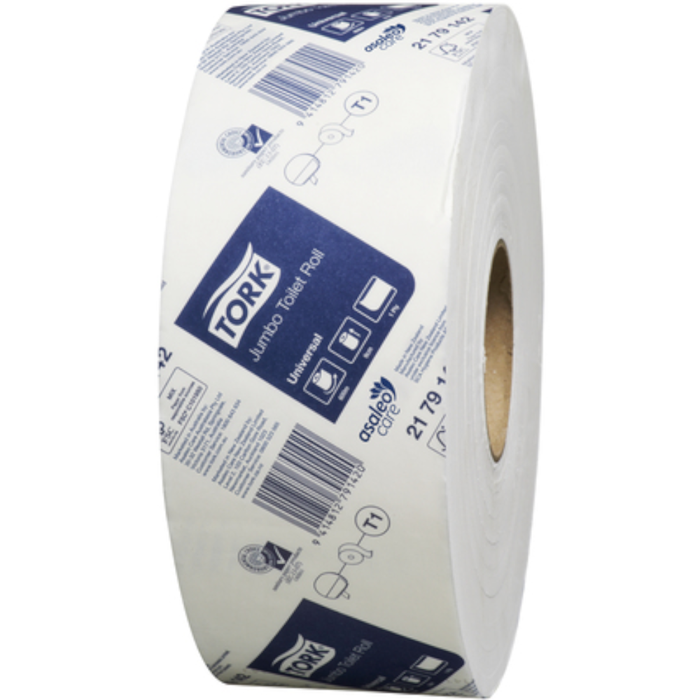 Tork 2179142 T1 System Universal Jumbo Toilet Paper Roll 1-ply 9cm x 600m (Carton 6 Rolls)