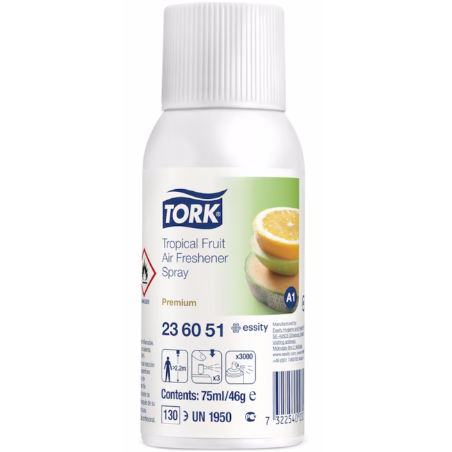 Tork 236051 A1 System Premium Tropical Fruit Air Freshener Spray 3,000 Sprays (Carton 12 Refills)