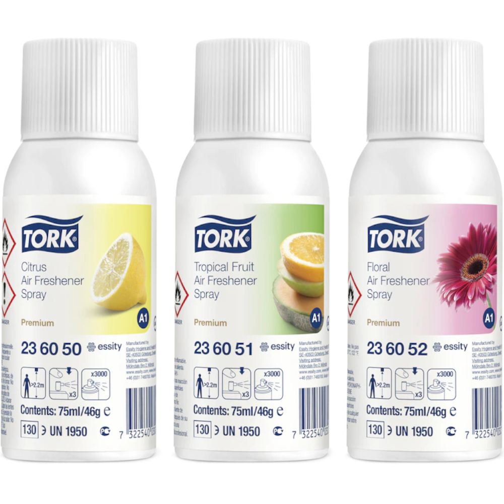 Tork 236056 A1 System Premium Mixed Air Freshener Spray 3,000 Sprays (Carton 12 Refills)