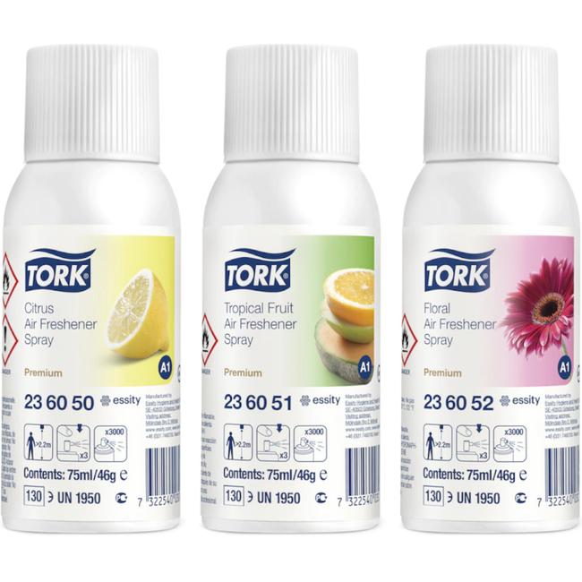 Tork 236056 A1 System Premium Mixed Air Freshener Spray 3,000 Sprays (Carton 12 Refills)