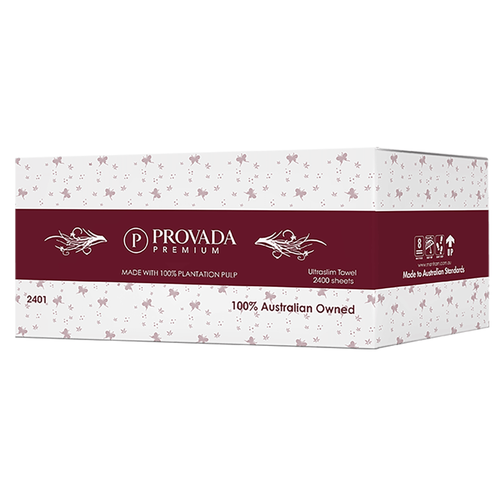Provada Premium Ultraslim Paper Towel 23.5cm x 24cm 150-sheet 1 ply (Carton 16 Packs)