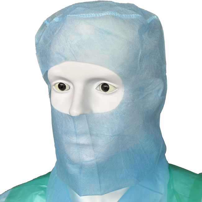 GORILLA Blue Disposable Balaclava-style Hoods (Carton 500 Hoods)