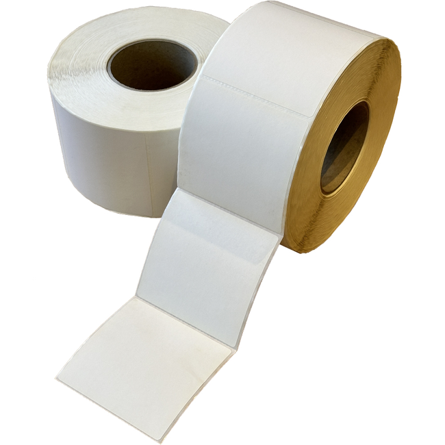 *CLEARANCE*  Direct Thermal White Labels (uncoated) 100mm x 100mm Ø76mm Core (Roll 2,000 Labels)
