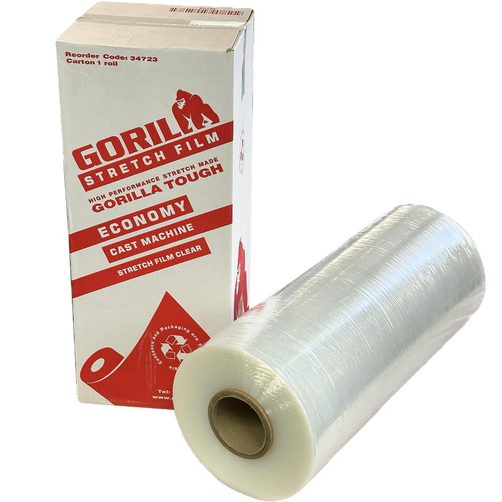 GORILLA Economy Transparent Cast Machine Pallet Wrap 500mm x 1,850m 17µm (Carton 1 Roll)