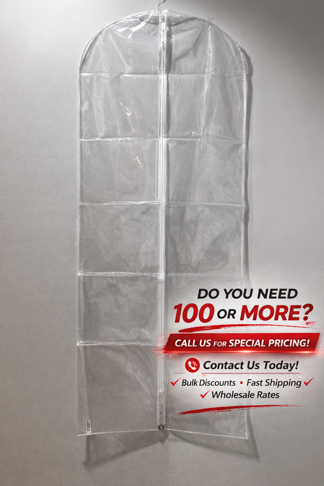 Clear PVC Suit/Costume Garment Bag 137cm x 59cm