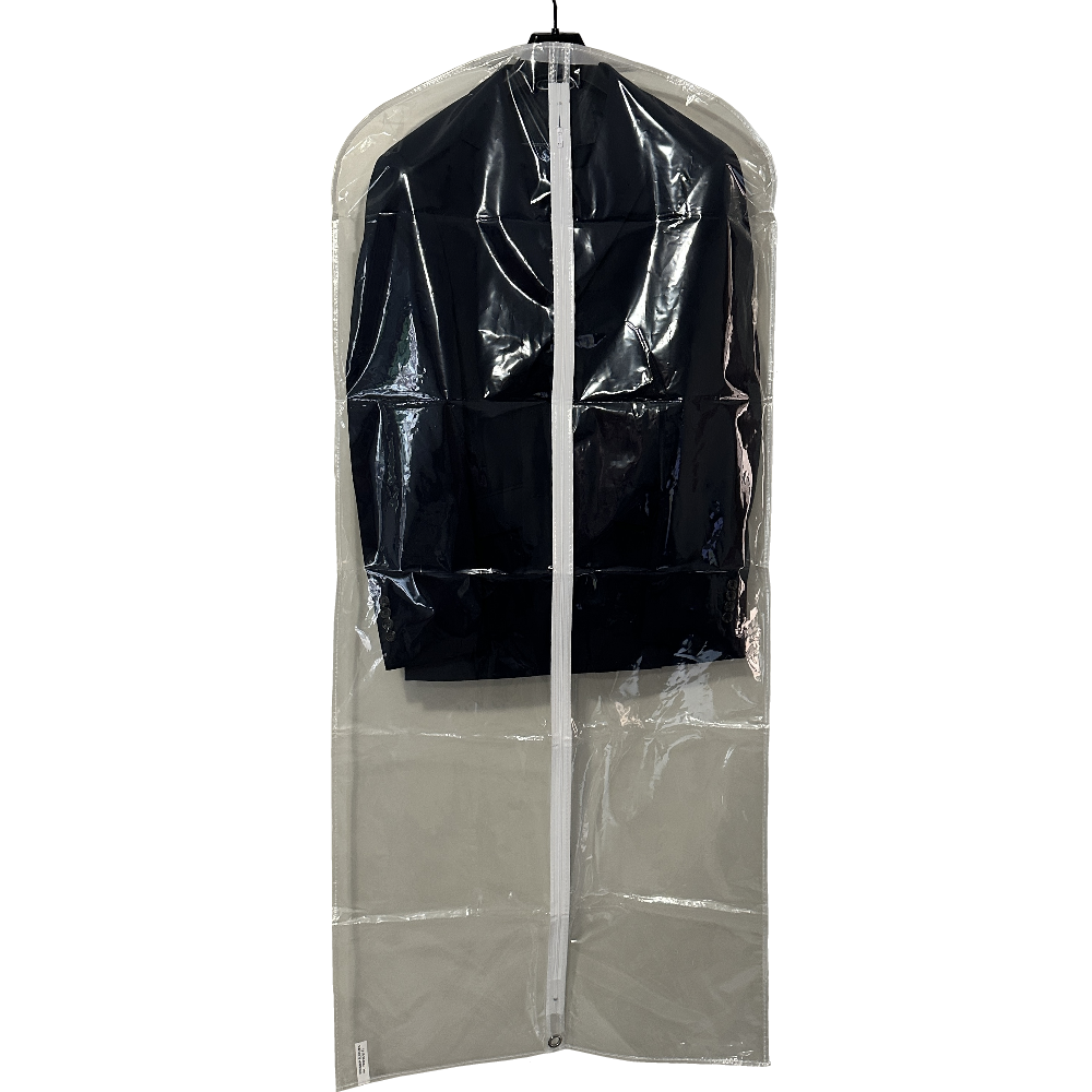 Clear PVC Suit/Costume Garment Bags 137cm x 59mm (Carton 100 Bags)