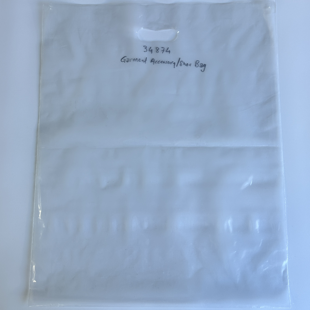 Clear LDPE Garment Accessory/Shoe Bags with Carry Handle Hole 510mm x 410mm (Pack 100 Bags)