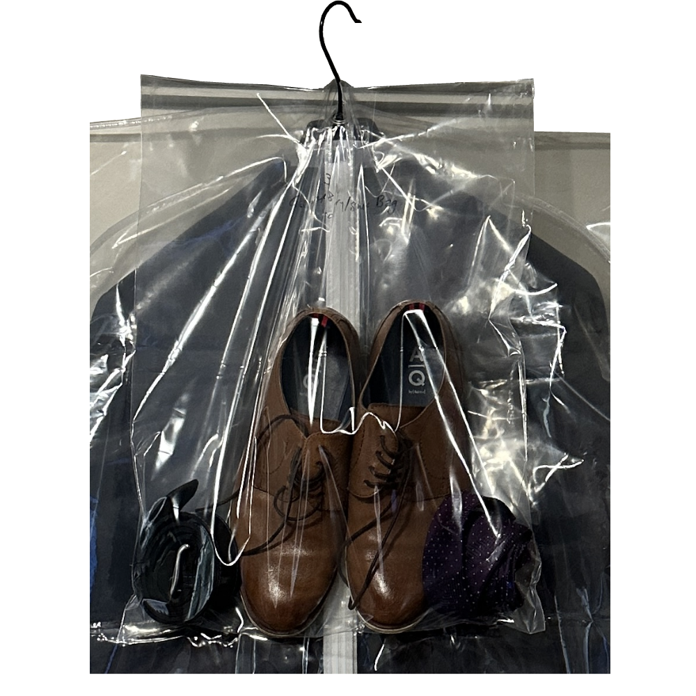 Clear LDPE Garment Accessory/Shoe Bags with Carry Handle Hole 510mm x 410mm (Pack 100 Bags)