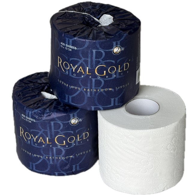 ROYAL GOLD Corporate 2-ply Conventional Toilet Paper Rolls 400 Sheets (Carton 48 Rolls)