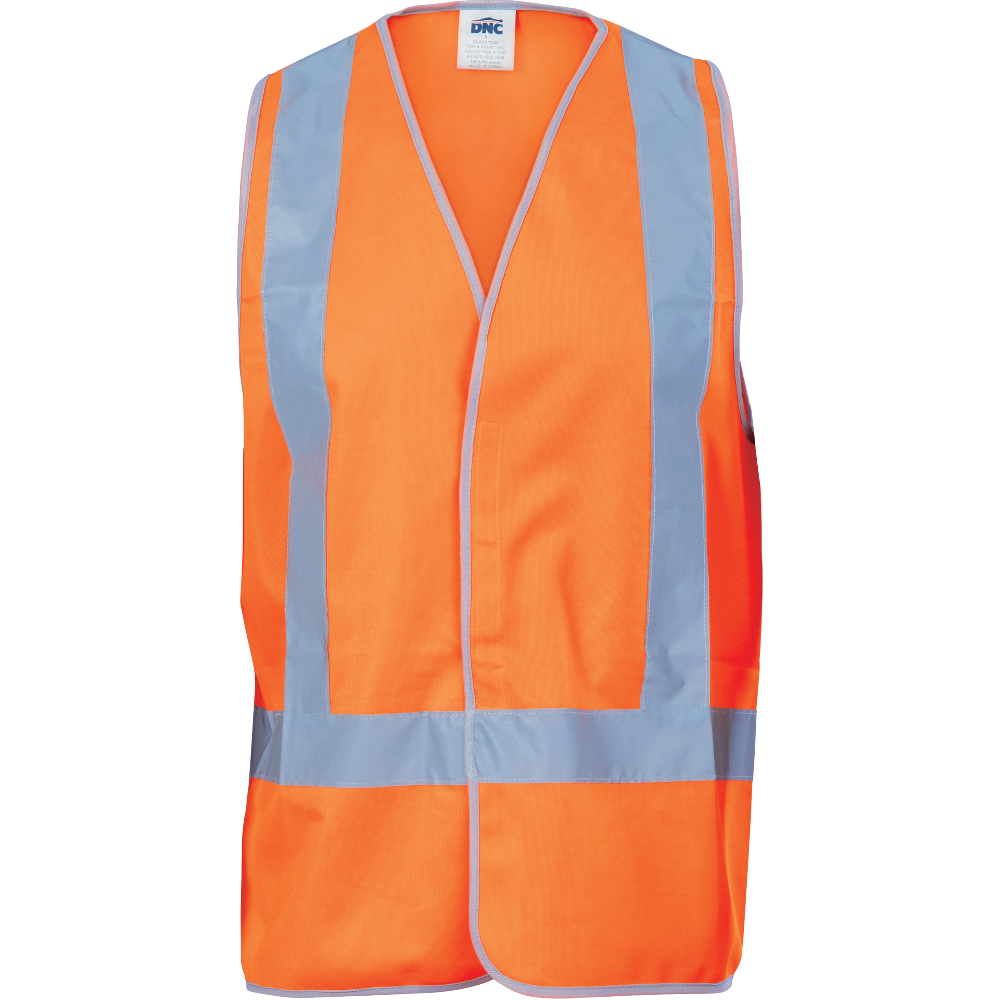 Hi Vis Orange Day/Night Use 'H' Pattern Vest Sizes SML - 6XL