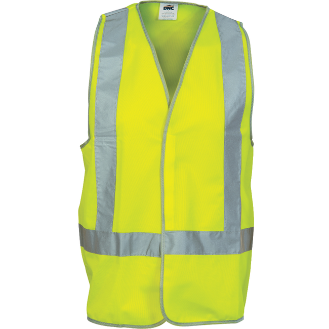 Hi Vis Yelllow Day/Night Use 'H' Pattern Vest Sizes SML - 6XL