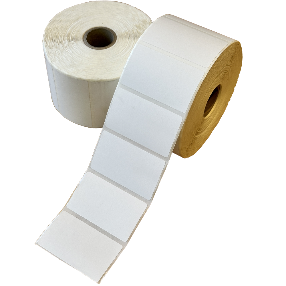 Direct Thermal White Labels 60mm x 35mm Ø25mm Core Wide-edge Lead (Roll 1,500 Labels)