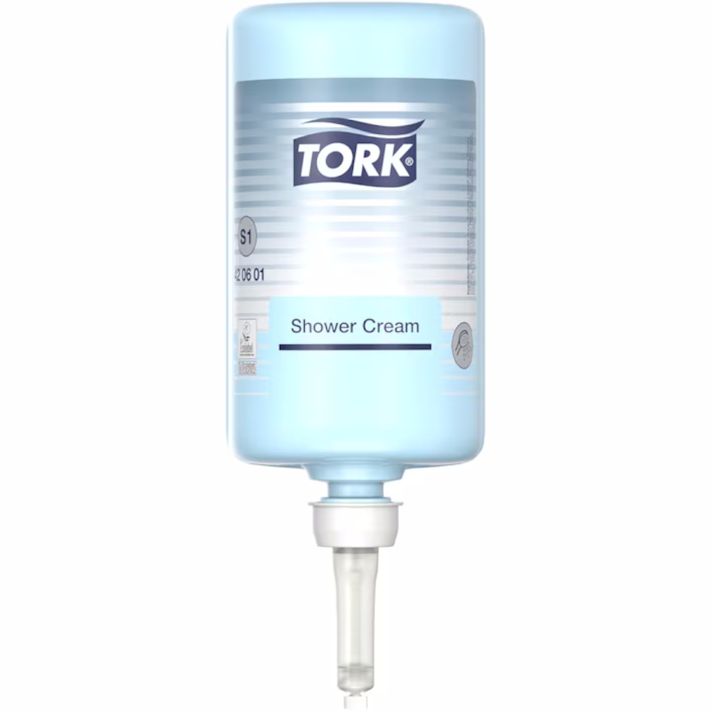 Tork 420601 S1 System Premium 1,000ml Hair & Body Shower Cream (Carton 6 Refills)