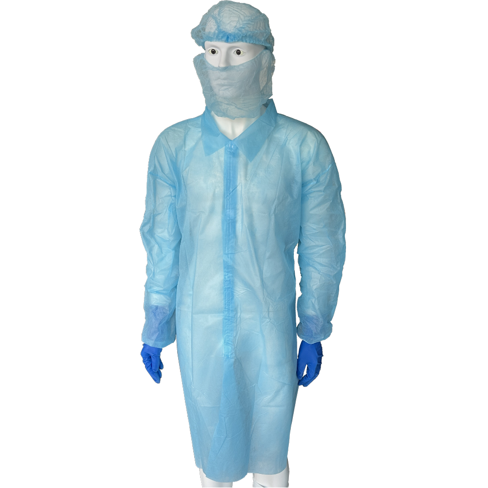 GORILLA Blue Disposable Lab Coats (Carton 100 Coats) Sizes: Medium - 3XL & 5XL