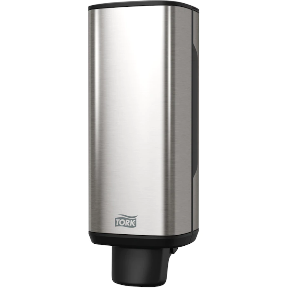 Tork 460010 Stainless Steel/Black S4 System Image Design Line 1L Foam/Liquid Soap and Santiser Skincare Dispenser
