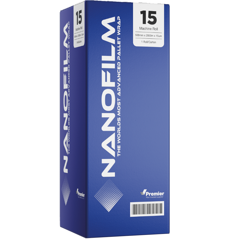 NANOFILM 15 Transparent Machine Pallet Wrap 500mm x 2,000m 15µm (Carton 1 Roll)
