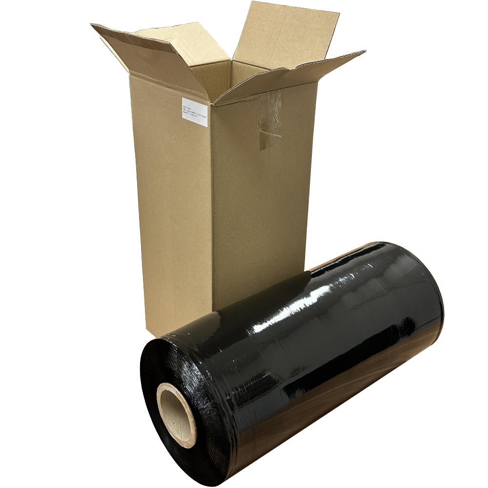 GORILLA 15 Black Pre-stretch Machine Pallet Wrap 500mm x 2,174m (Carton 1 Roll)