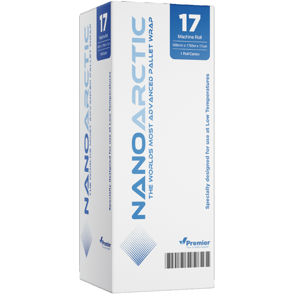NANOARCTIC 17 Transparent Machine Freezer Pallet Wrap 500mm x 1,765m 17µm (Carton 1 Roll)