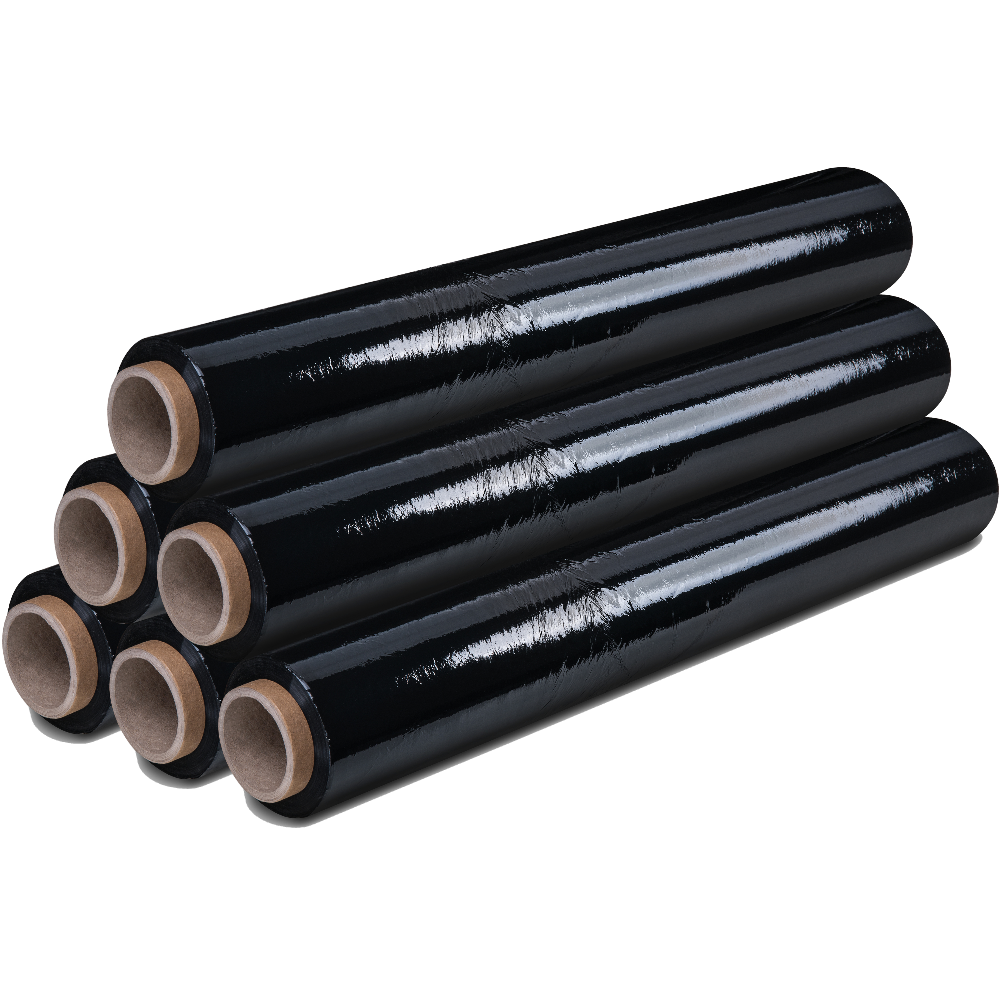 GORILLA 15 Black Pre-stretch Hand Pallet Wrap 500mm x 300m 15µm (Carton 6 Rolls)