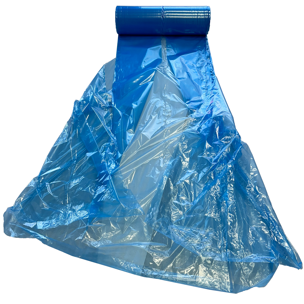 Blue Sheet on Roll "W" Folded LDPE Film 850mm Wide + 800mm Gusset opens to 3300mm wide