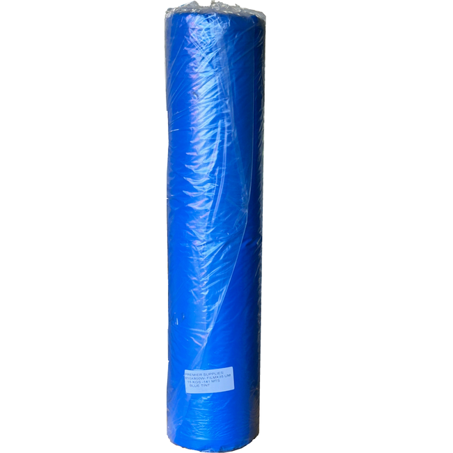 Blue Sheet on Roll "W" Folded LDPE Film 850mm Wide + 800mm Gusset opens to 3300mm wide