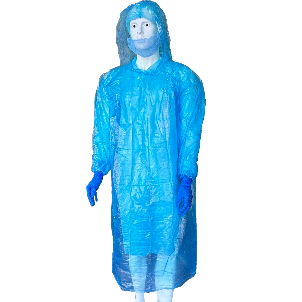 GORILLA Disposable Waterproof Blue Ponchos 80cm x 130cm 30µm (Carton 200 Ponchos)