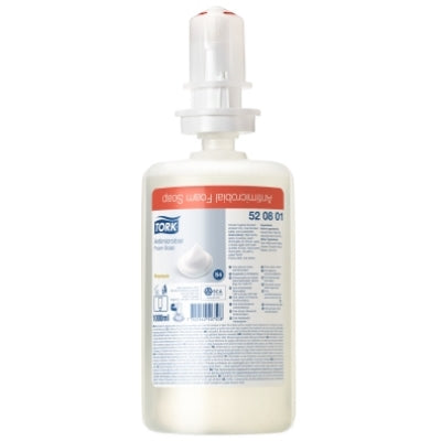 Tork 520800 S4 System Premium 1,000ml Anti-microbial Foam Soap (Biocide) (Carton 6 Refills)