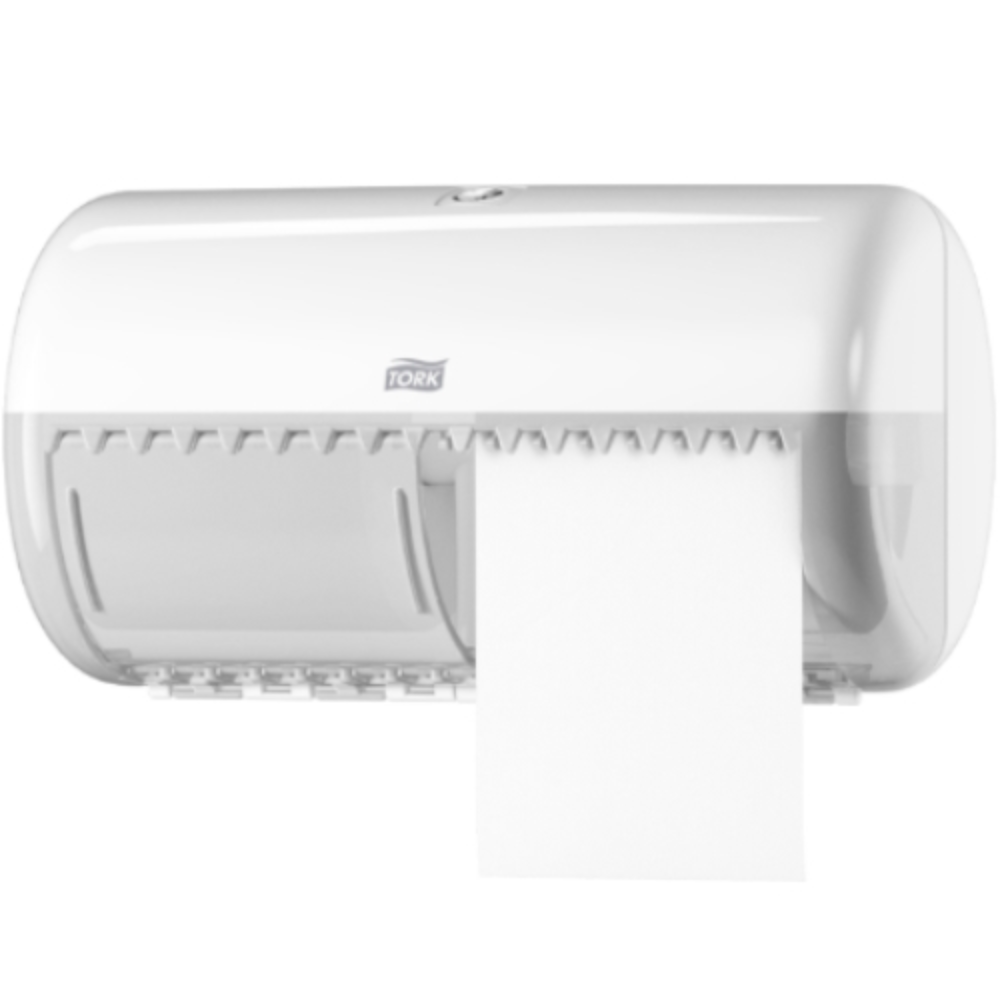 Tork 557000/557008 T4 System Twin Conventional Toilet Paper Roll Dispenser White or Black