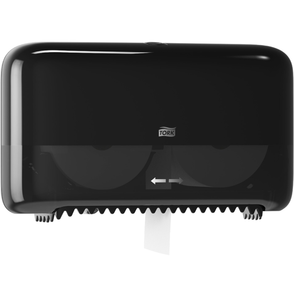 Tork 558040/558048 T7 System Elevation Twin Coreless Mid Size Toilet Paper Roll Dispenser White or Black