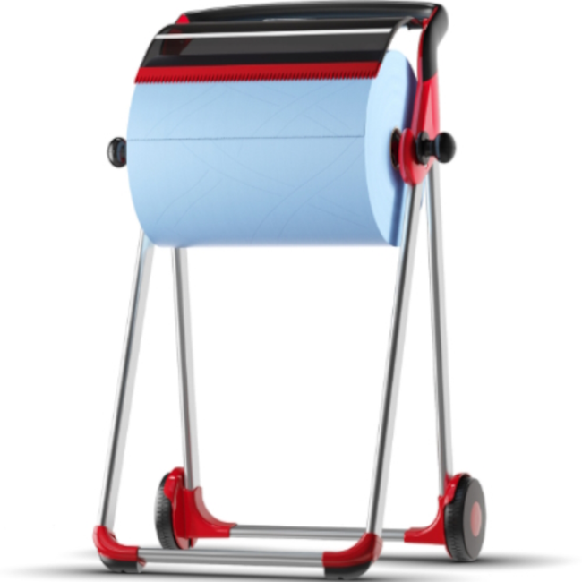 Tork 652008 Red/Black W1 System Performance Floor Stand Wiper/Cloth Dispenser