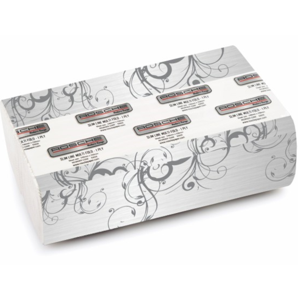 Rosche 6622 Classic Slimfold Multifold Interleaved 1-ply Hand Paper Towel (Carton 16 Packs)