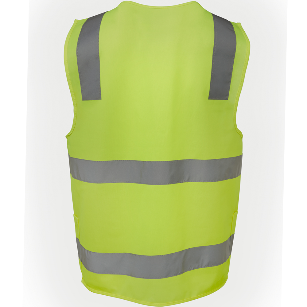 Hi Vis Lime Day/Night Use Double Hoop Zipped Vest Sizes 2XS - 6/7XL