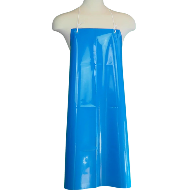 Blue TPU Heavy Duty Food Processing Aprons with Nylon Ties Stitched (Pack 5 Aprons)